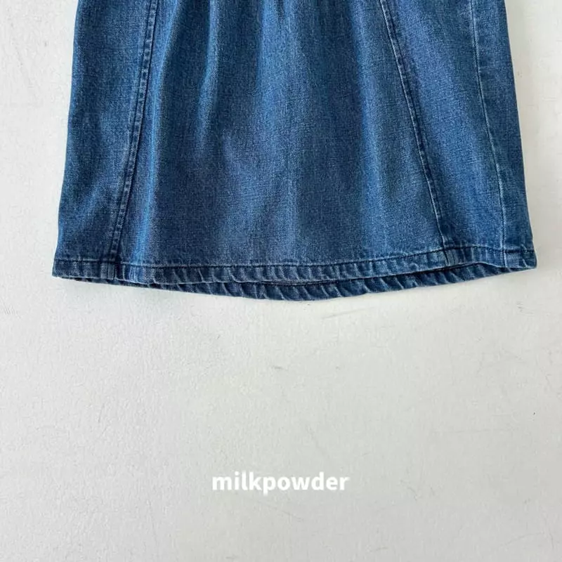 Milk Powder - Korean Children Fashion - #minifashionista - Banding Denim One-piece - 4