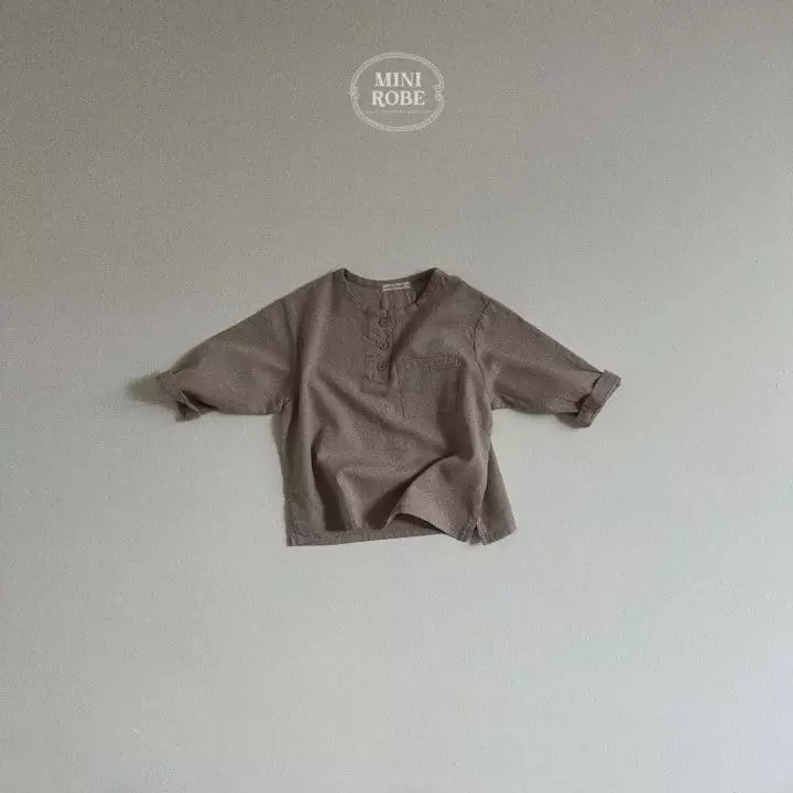 Mini Robe - Korean Baby Fashion - #babyboutique - Henry Neck Shirt - 5