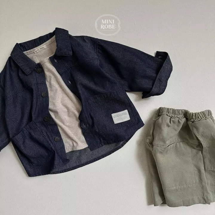 Mini Robe - Korean Baby Fashion - #babyclothing - Bio Denim Shirt - 11