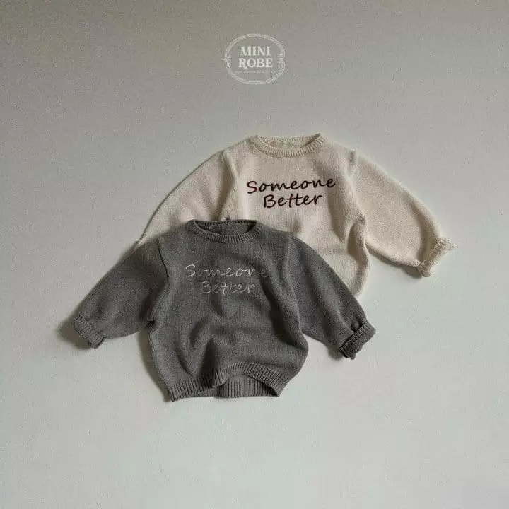 Mini Robe - Korean Baby Fashion - #babyfashion - Some One Round Knit Tee