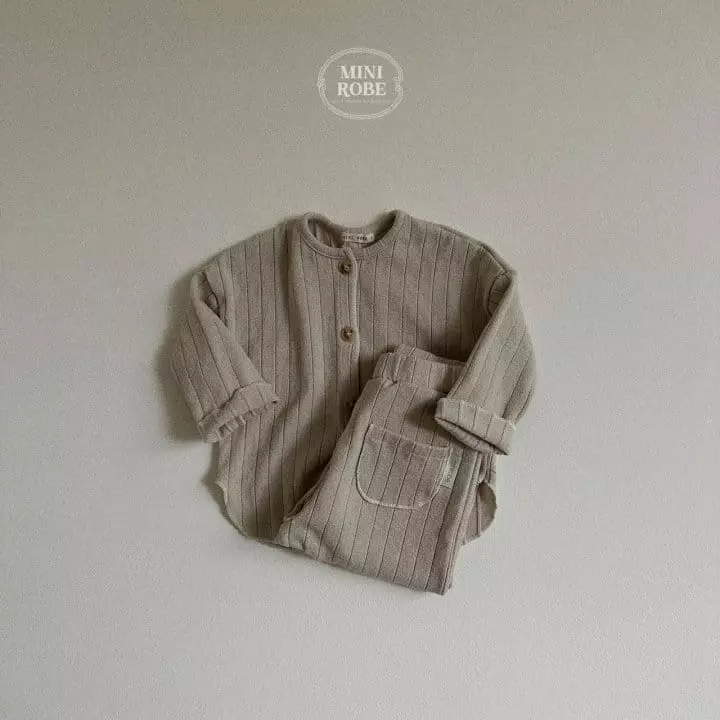 Mini Robe - Korean Baby Fashion - #babyfever - Latte Rib Pants - 8