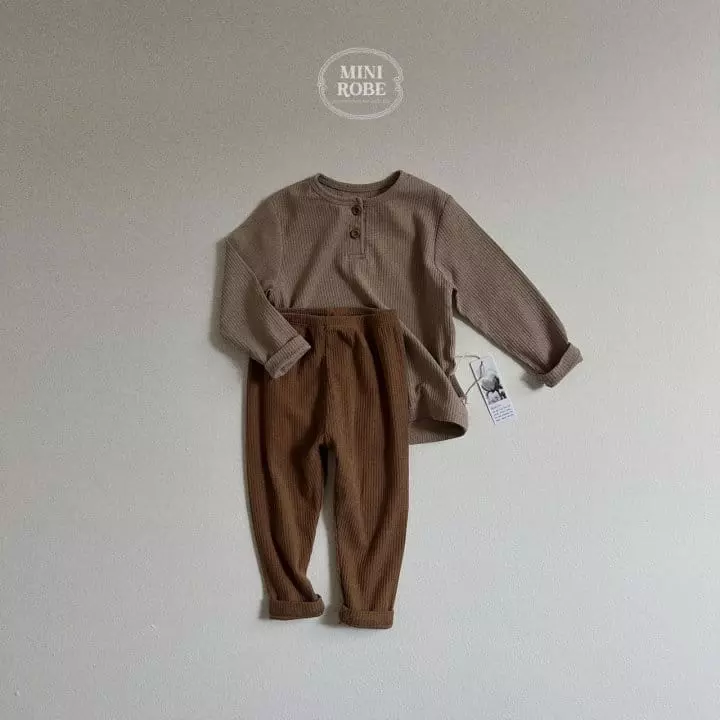 Mini Robe - Korean Baby Fashion - #babyfashion - Concon Top Bottom Set - 4