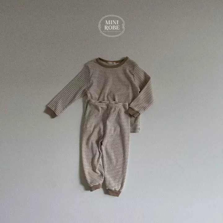 Mini Robe - Korean Baby Fashion - #babyfever - Cocoa Top Bottom Set - 3