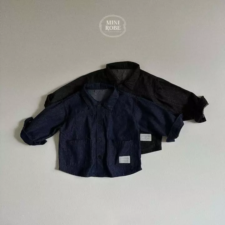 Mini Robe - Korean Baby Fashion - #babyoninstagram - Bio Denim Shirt