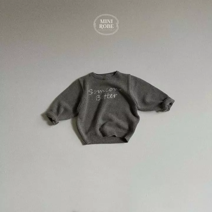 Mini Robe - Korean Baby Fashion - #babyootd - Some One Round Knit Tee - 6