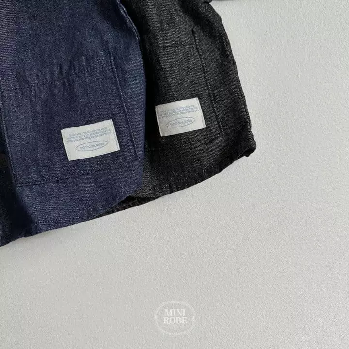 Mini Robe - Korean Baby Fashion - #babyoutfit - Bio Denim Shirt - 3