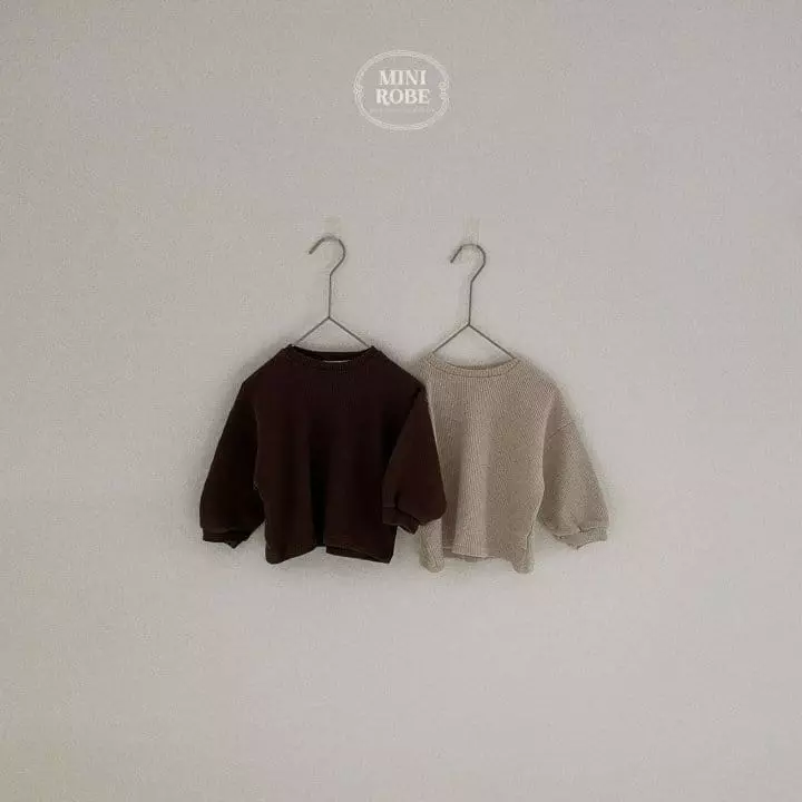 Mini Robe - Korean Baby Fashion - #babyoutfit - Waffle Sweatshirt - 5