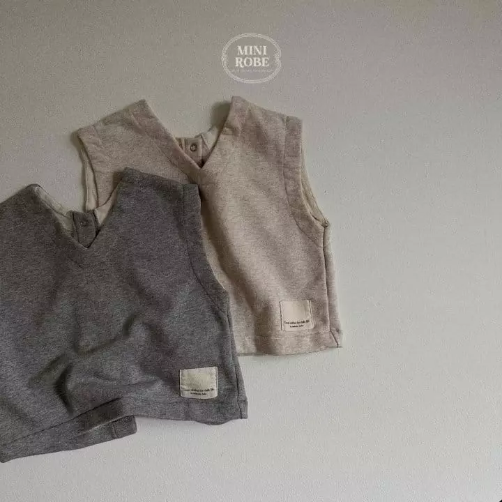 Mini Robe - Korean Baby Fashion - #babyoutfit - Bread Reversible Vest