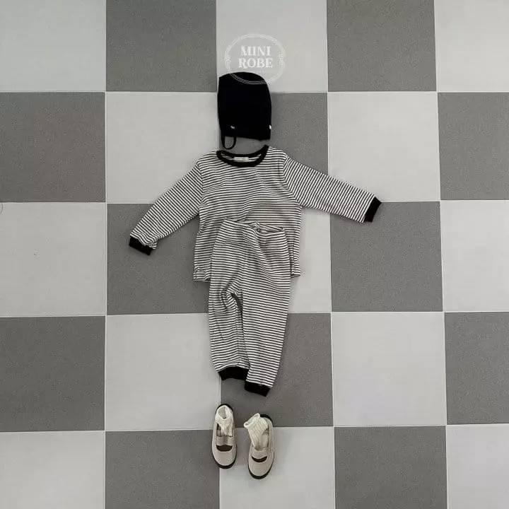 Mini Robe - Korean Baby Fashion - #babyoutfit - Cocoa Top Bottom Set - 9