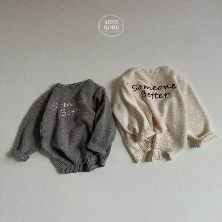Mini Robe - Korean Baby Fashion - #babywear - Some One Round Knit Tee - 9