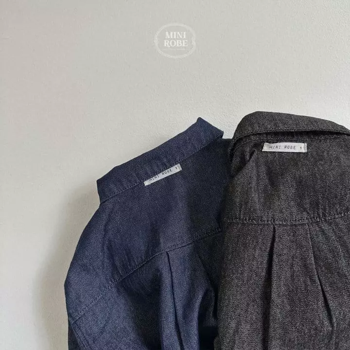 Mini Robe - Korean Baby Fashion - #babywear - Bio Denim Shirt - 5