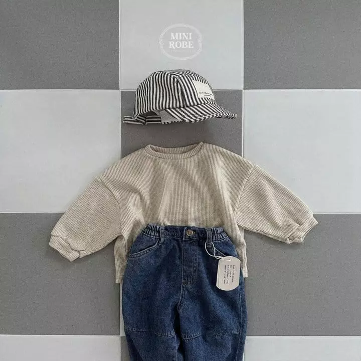Mini Robe - Korean Baby Fashion - #babywear - Waffle Sweatshirt - 6