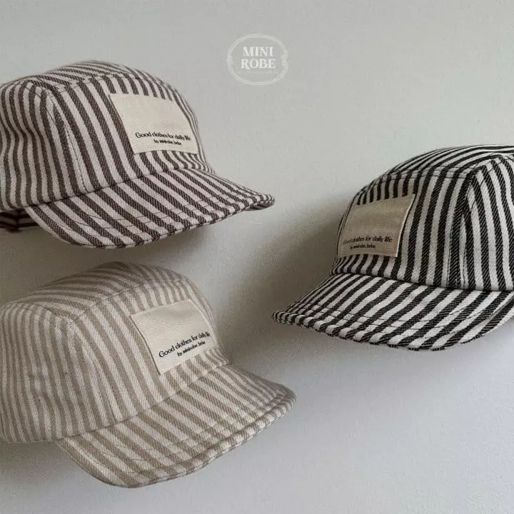 Mini Robe - Korean Baby Fashion - #babywear - Column Stripes Cap - 2