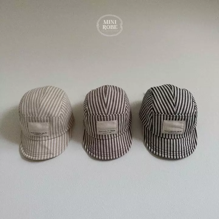 Mini Robe - Korean Baby Fashion - #onlinebabyboutique - Column Stripes Cap - 3