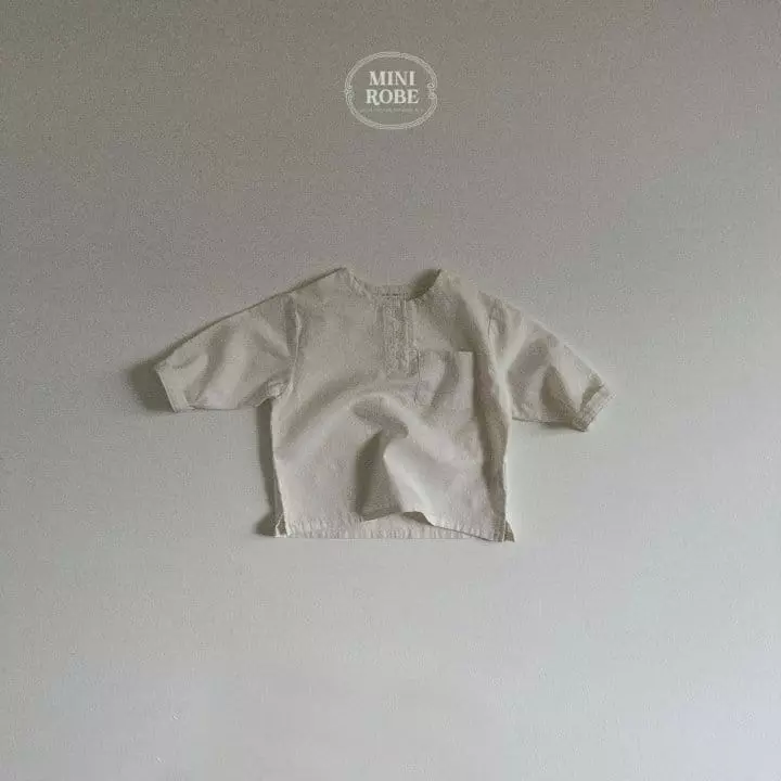 Mini Robe - Korean Baby Fashion - #onlinebabyshop - Henry Neck Shirt - 4