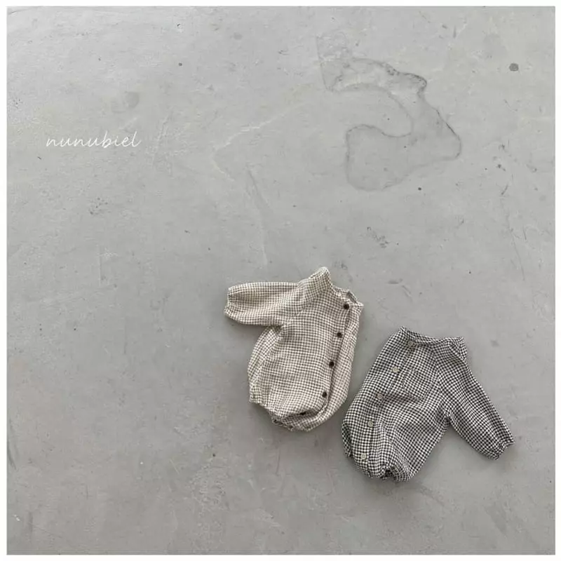 Nunubiel - Korean Baby Fashion - #babyboutiqueclothing - Check Romper