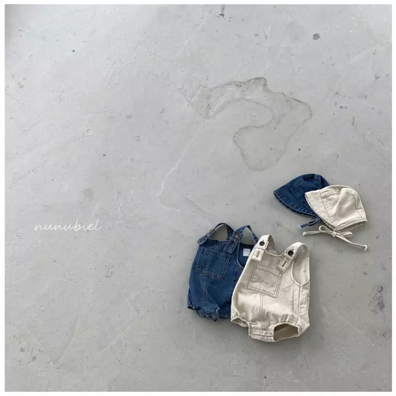 Nunubiel - Korean Baby Fashion - #babyoutfit - Ponny Denim Bonnet Set