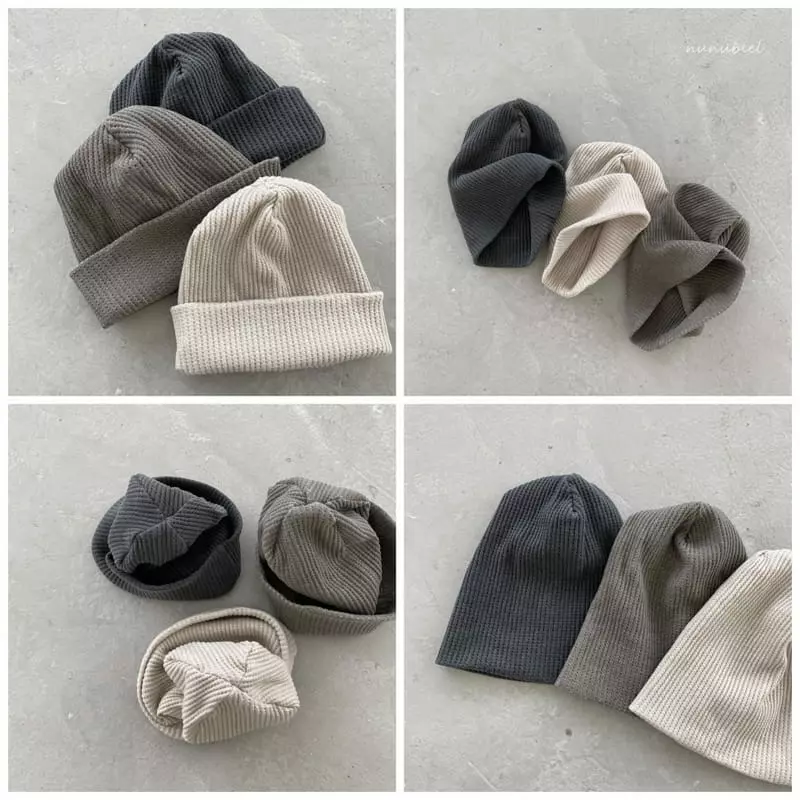 Nunubiel - Korean Baby Fashion - #onlinebabyboutique - Pigment Waffle Beanie - 3