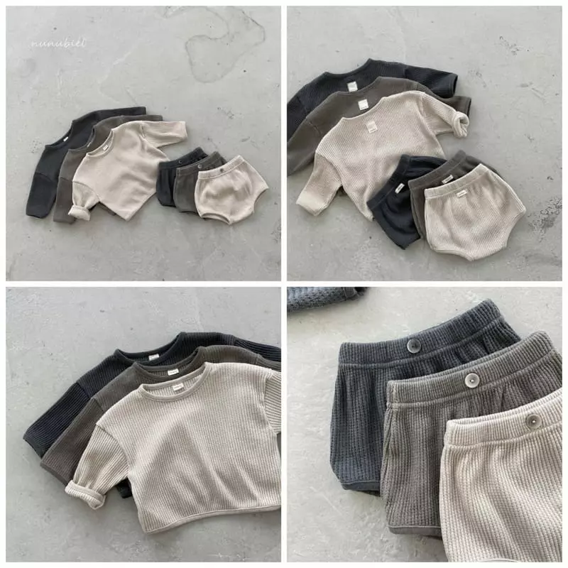 Nunubiel - Korean Baby Fashion - #onlinebabyshop - Pigment Top Bottom Set - 2