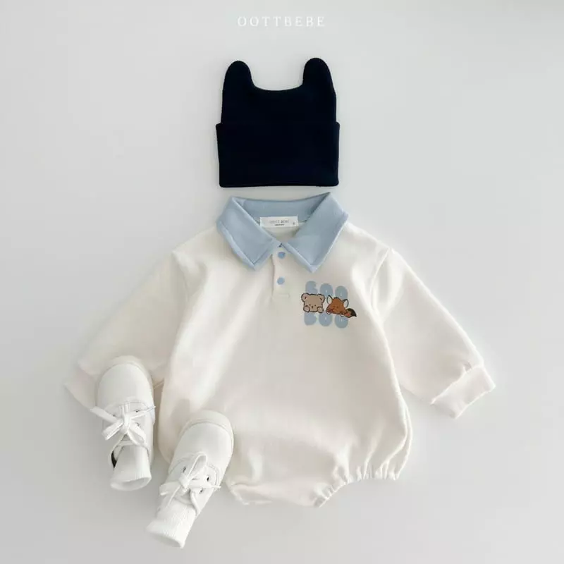 Oott Bebe - Korean Baby Fashion - #babyboutique - Bbu Bbu Collar Bodysuit - 8