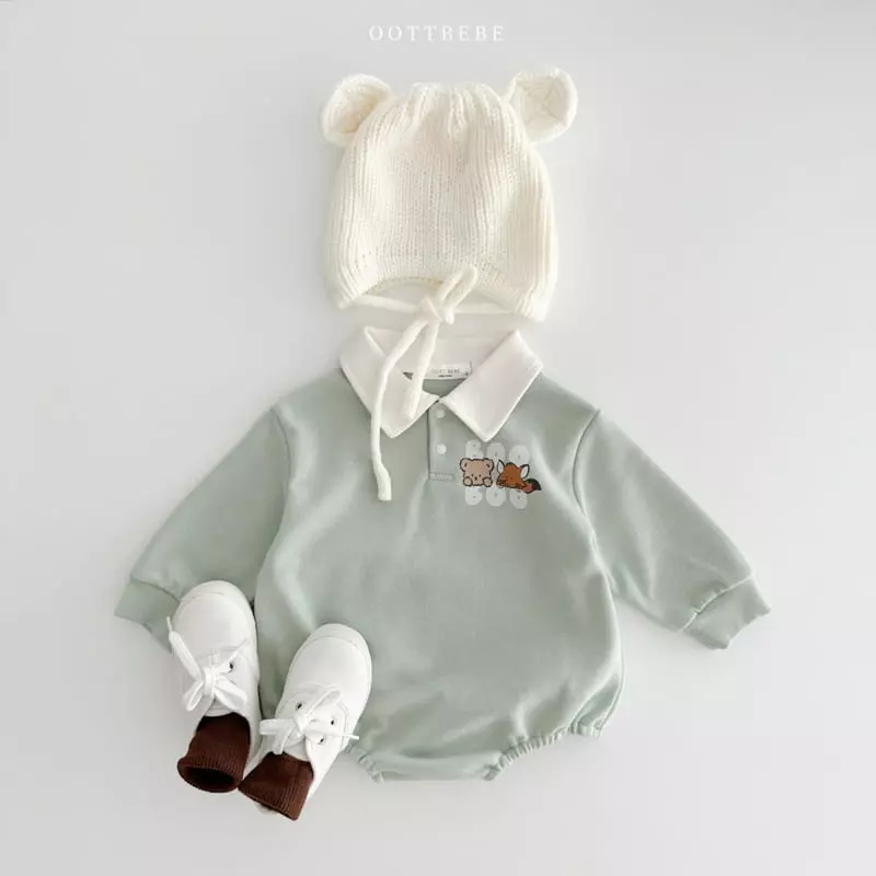 Oott Bebe - Korean Baby Fashion - #babyboutique - Bbu Bbu Collar Bodysuit - 9