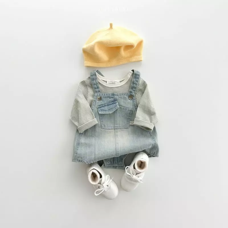 Oott Bebe - Korean Baby Fashion - #babyfashion - Tintin Denim Bebe Bodysuit - 6