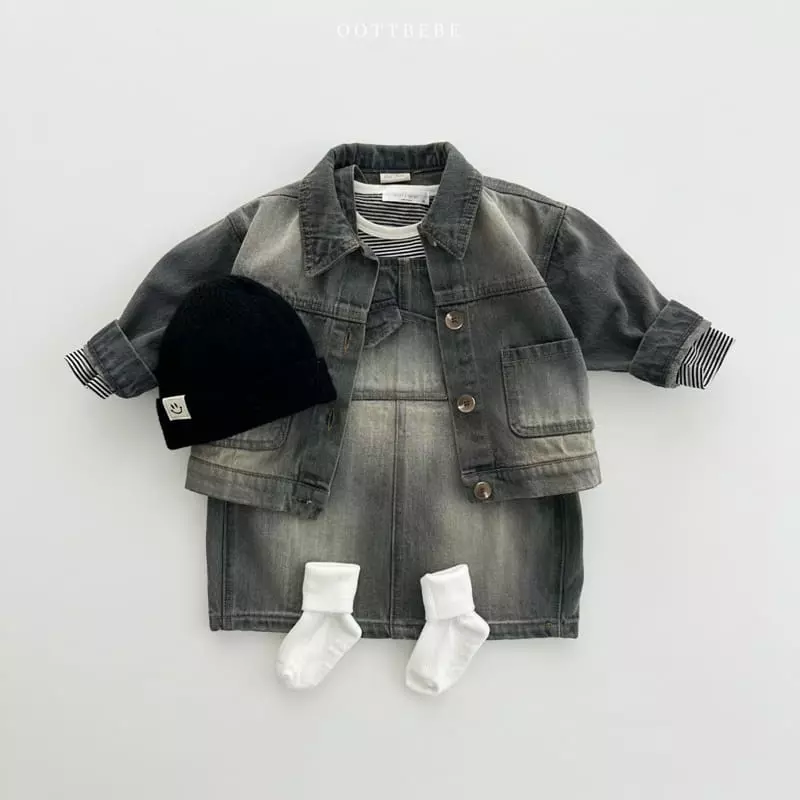 Oott Bebe - Korean Children Fashion - #Kfashion4kids - Tintin Denim Dungarees One-piece - 10