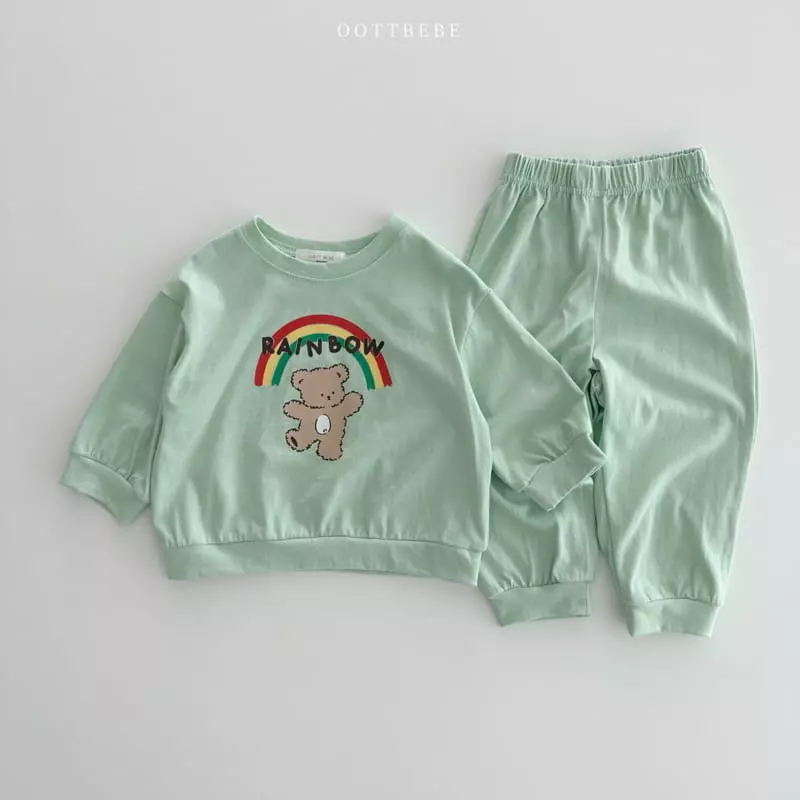 Oott Bebe - Korean Children Fashion - #kidzfashiontrend - Rainbow Top Bottom Set - 4