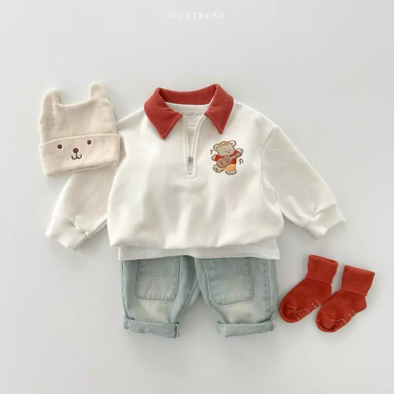 Oott Bebe - Korean Children Fashion - #childofig - Tintin Denim Baggy Pants - 3