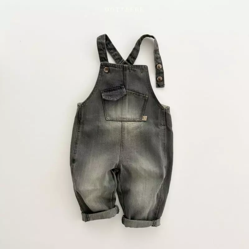Oott Bebe - Korean Children Fashion - #childrensboutique - Tintin Denim Dungarees Pants - 2