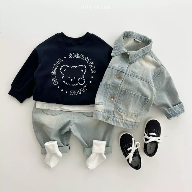 Oott Bebe - Korean Children Fashion - #designkidswear - Tintin Denim Baggy Pants - 5