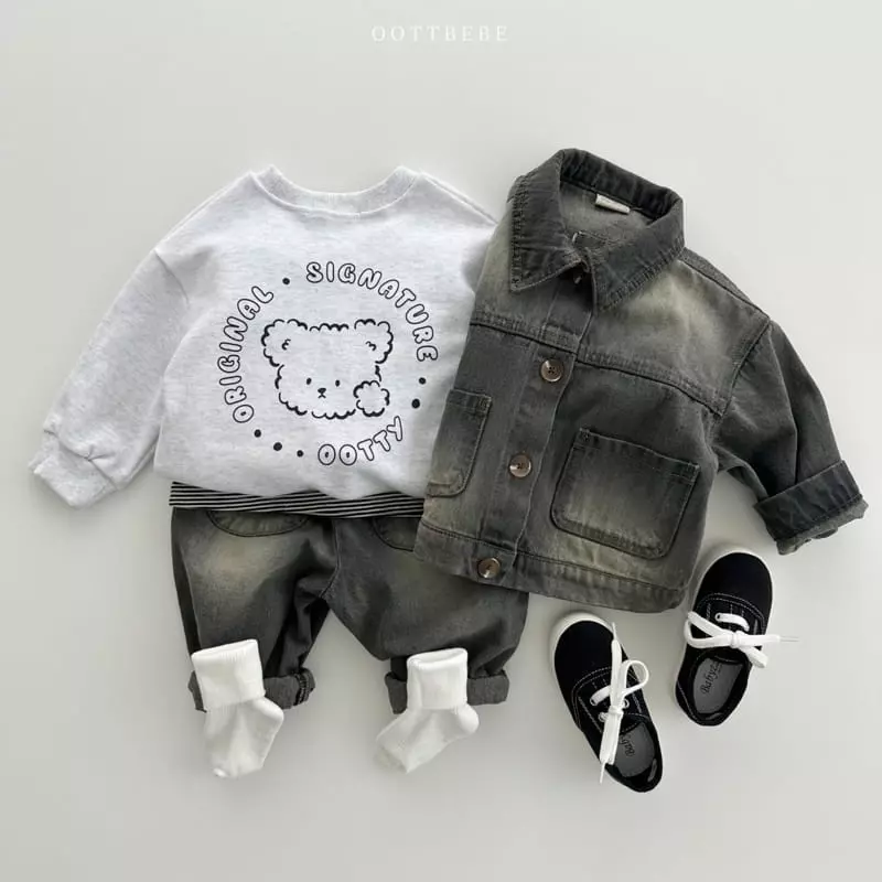 Oott Bebe - Korean Children Fashion - #discoveringself - Tintin Denim Baggy Pants - 6