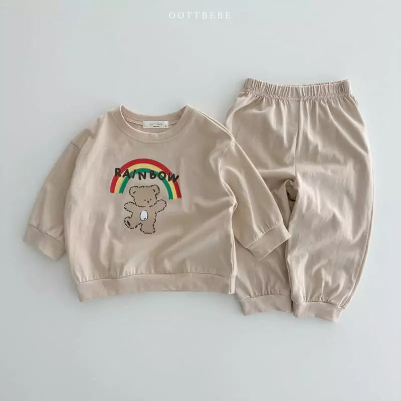 Oott Bebe - Korean Children Fashion - #kidsshorts - Rainbow Top Bottom Set