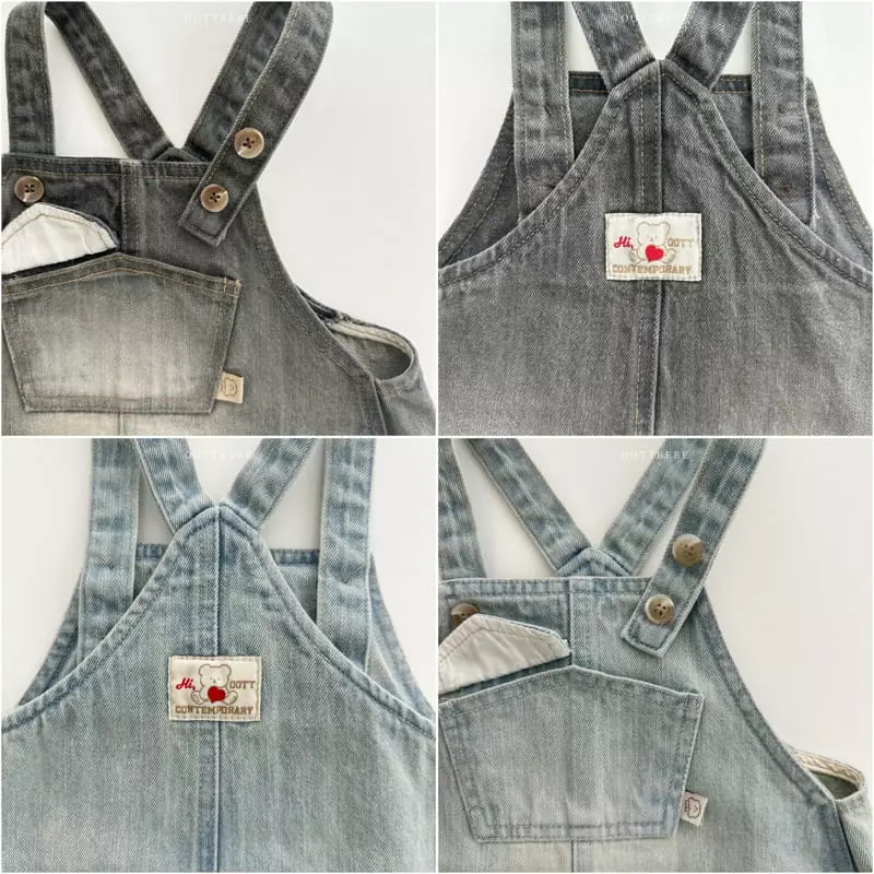 Oott Bebe - Korean Children Fashion - #littlefashionista - Tintin Denim Dungarees One-piece - 11