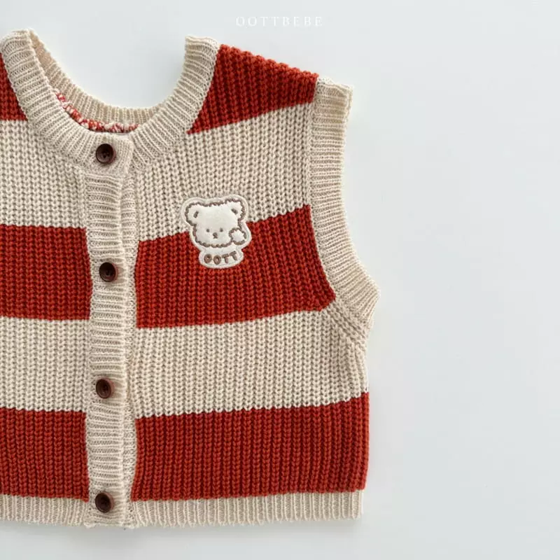 Oott Bebe - Korean Children Fashion - #Kfashion4kids - Ring Ding Dong Knit Vest - 4