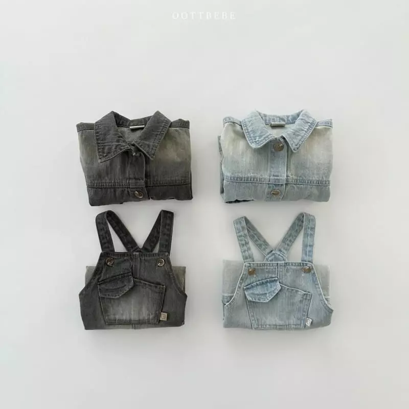 Oott Bebe - Korean Children Fashion - #magicofchildhood - Tintin Denim Dungarees One-piece - 12