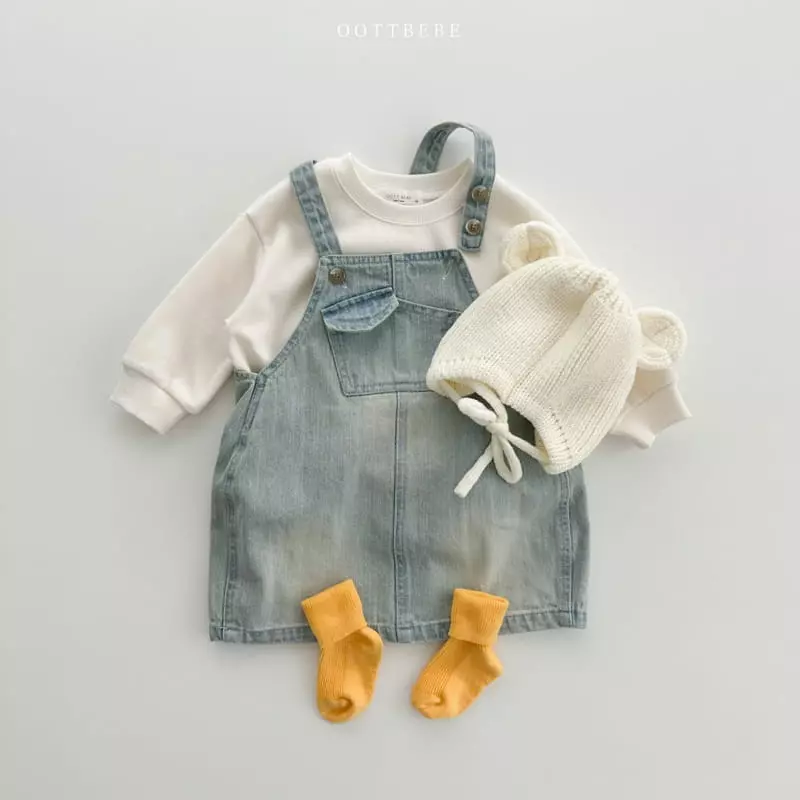 Oott Bebe - Korean Children Fashion - #stylishchildhood - Tintin Denim Dungarees One-piece