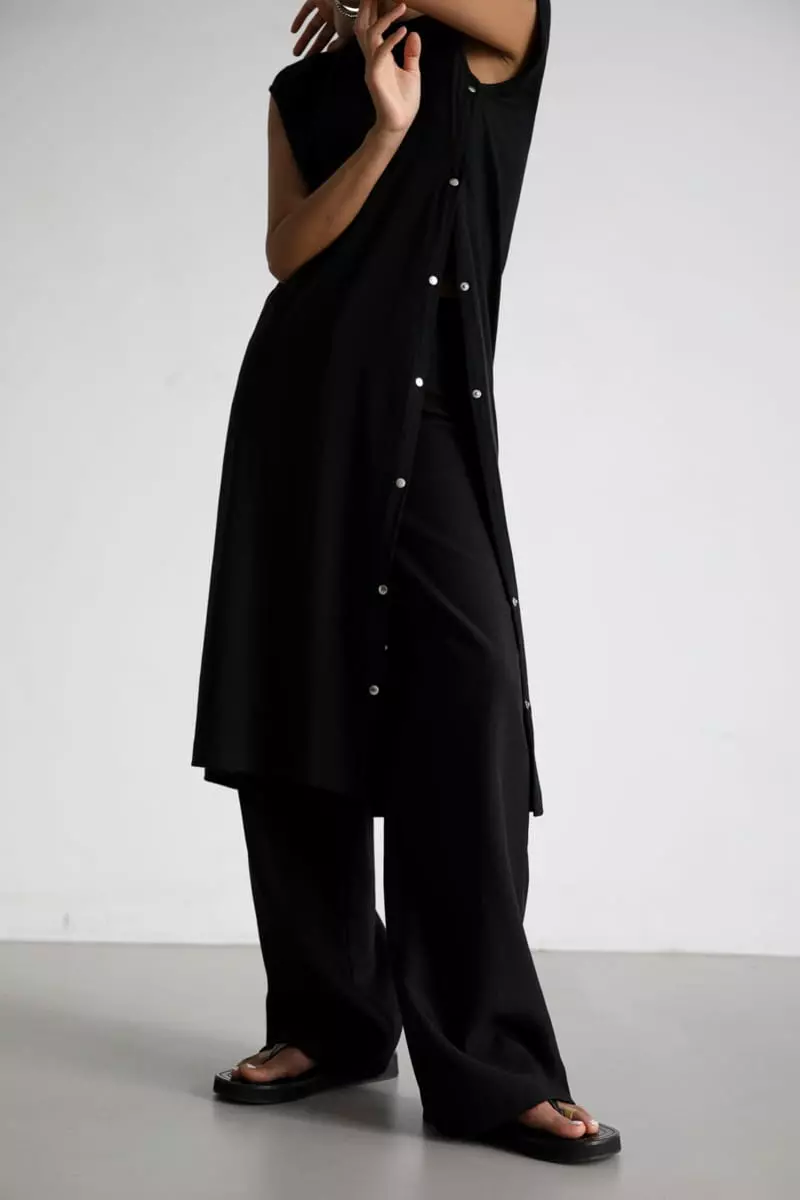 Paper Moon - Korean Women Fashion - #vintagekidsstyle - One Side Slit One-piece - 4