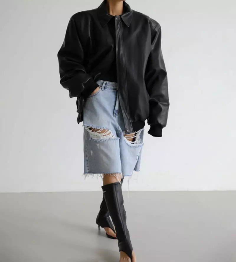 Paper Moon - Korean Women Fashion - #romanticstyle - Distroyed Shorts Jeans - 7