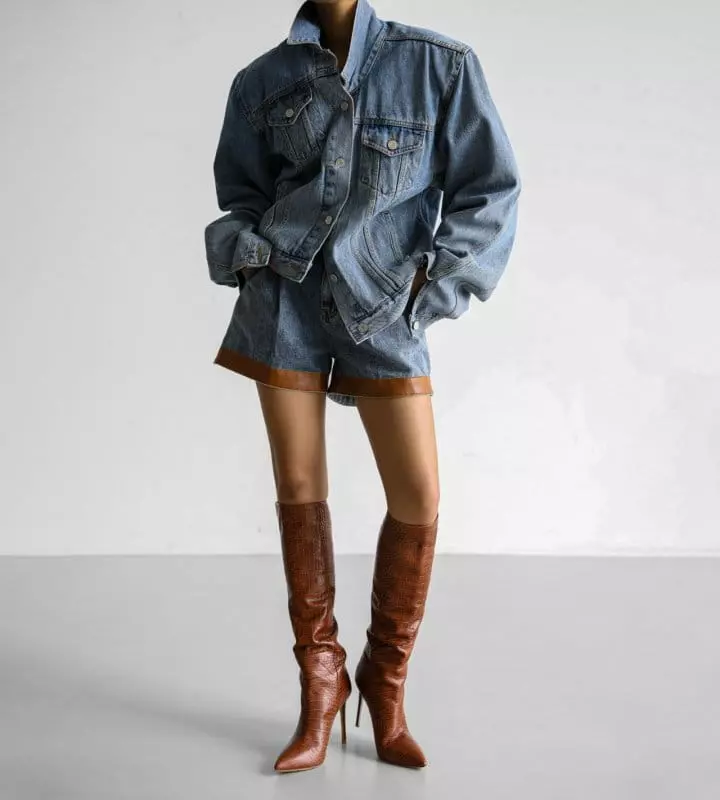 Paper Moon - Korean Women Fashion - #romanticstyle - Maxy Oversize Denim Jacket