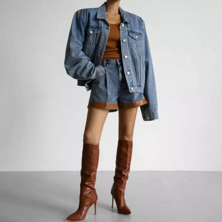 Paper Moon - Korean Women Fashion - #thatsdarling - Maxy Oversize Denim Jacket - 3