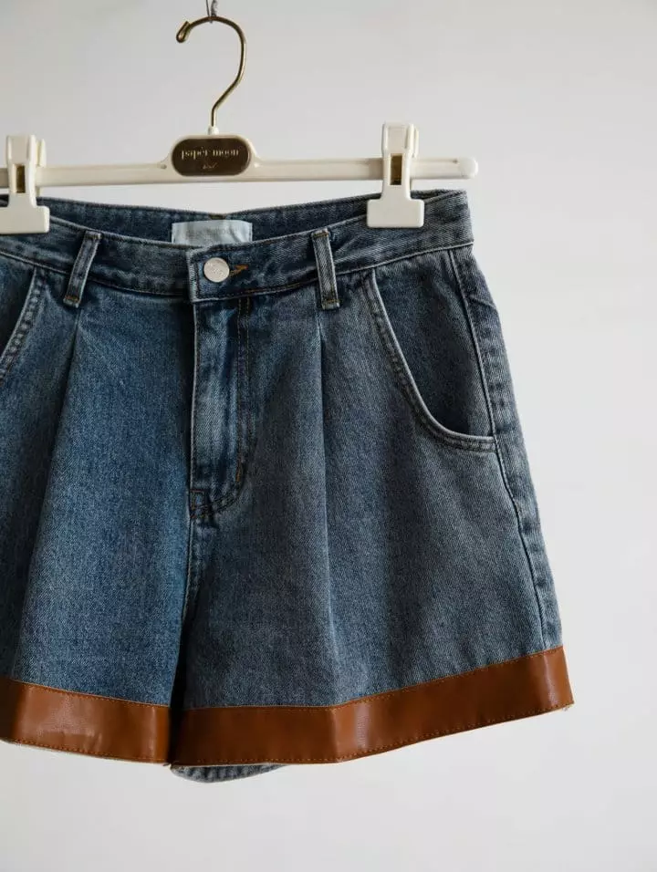 Paper Moon - Korean Women Fashion - #thelittlethings - Leather Denim Shorts - 6