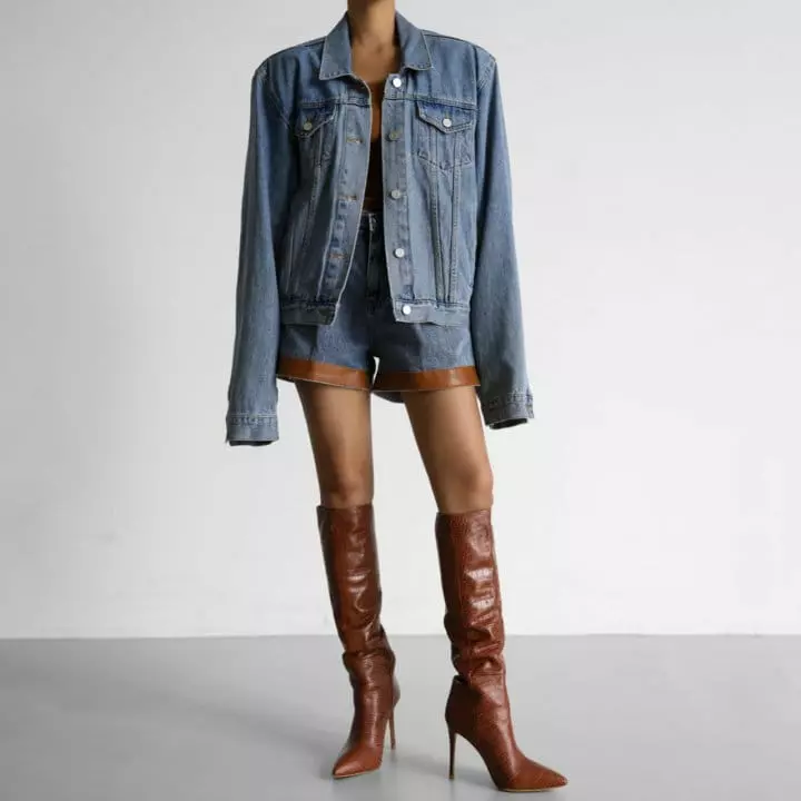 Paper Moon - Korean Women Fashion - #thatsdarling - Maxy Oversize Denim Jacket - 4
