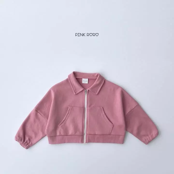 Pink Roro - Korean Children Fashion - #discoveringself - Coco Collar Short Zip-up - 2