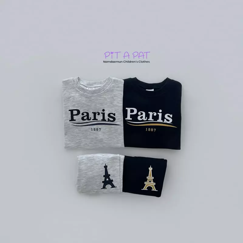 Pitapat - Korean Children Fashion - #littlefashionista - Parisien Top Bottom Set - 2