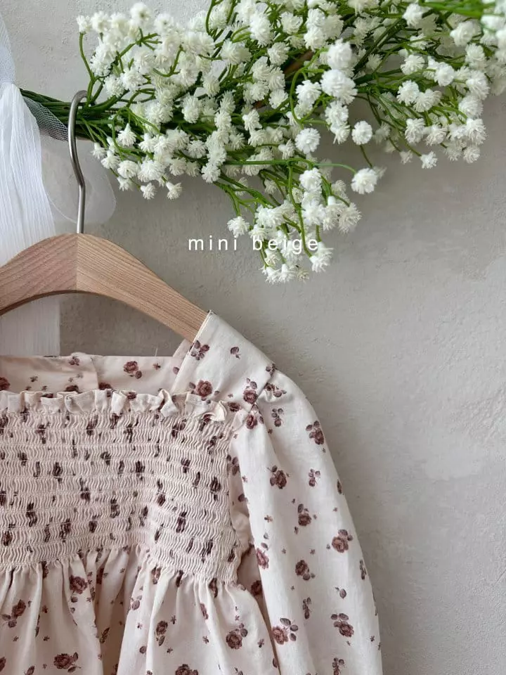 The Beige - Korean Baby Fashion - #babyboutique - Square Smocked Blouse - 5