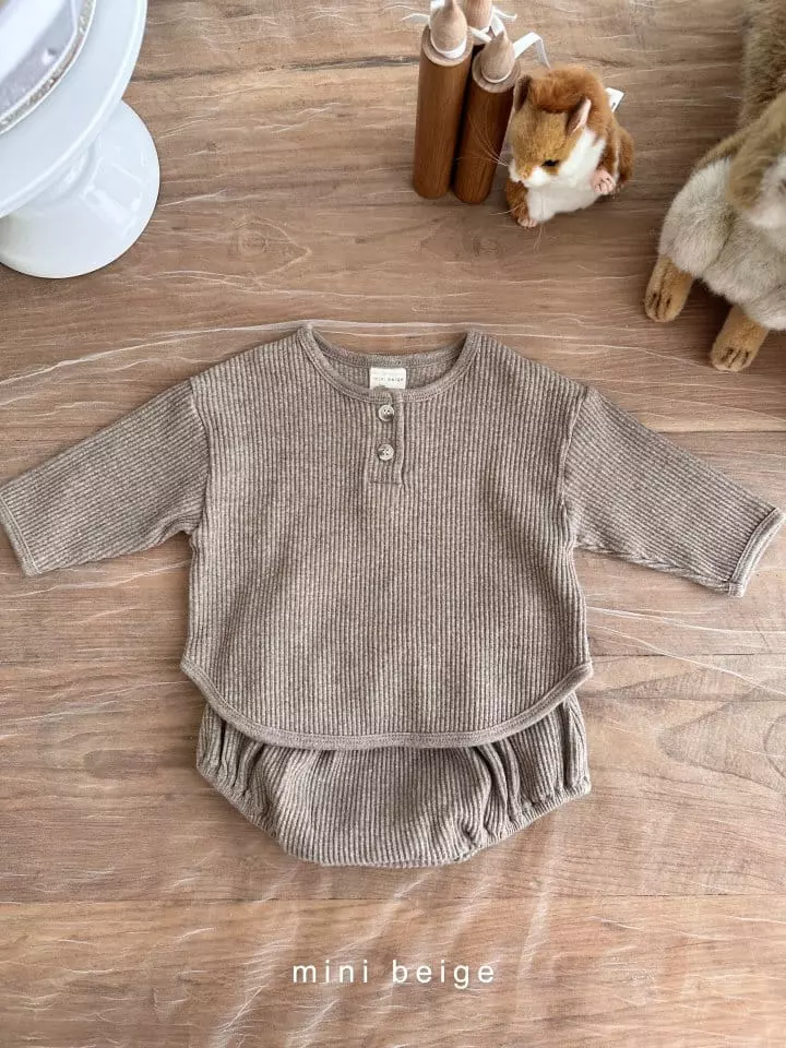 The Beige - Korean Baby Fashion - #babyboutiqueclothing - Rib Bloomer Set - 6