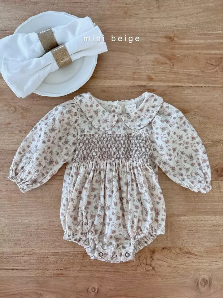 The Beige - Korean Baby Fashion - #babyclothing - Smocked Bodysuit - 2