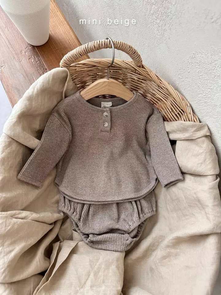 The Beige - Korean Baby Fashion - #babywear - Rib Bloomer Set