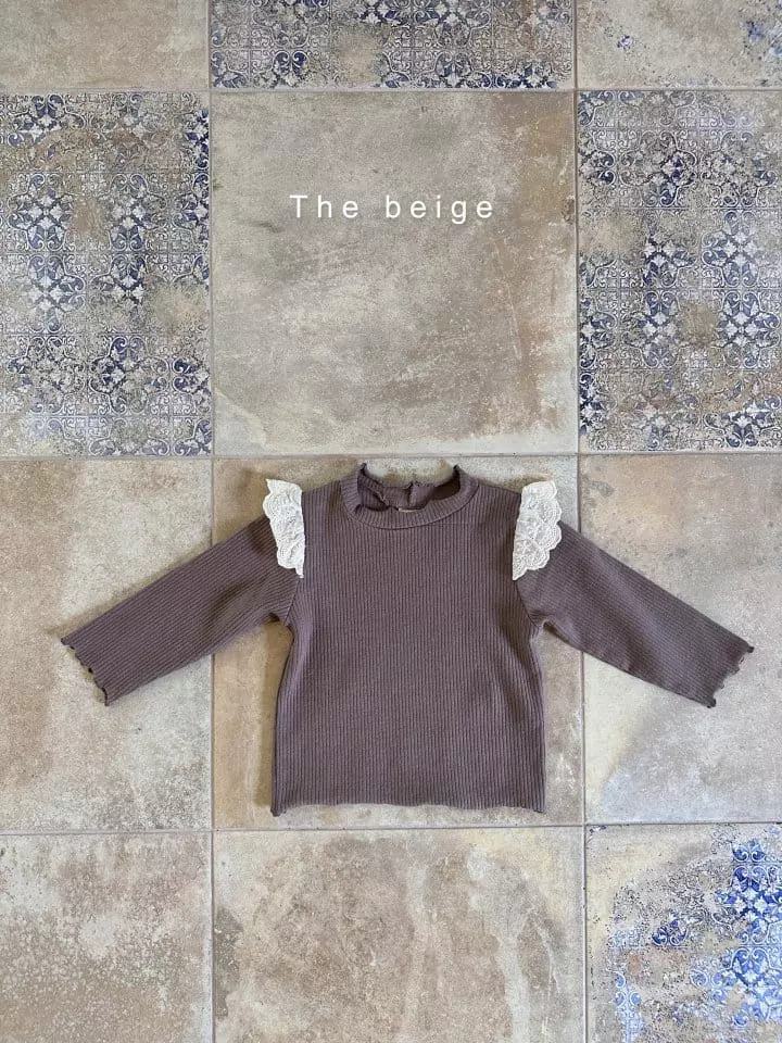 The Beige - Korean Children Fashion - #Kfashion4kids - Rib Lace Tee
